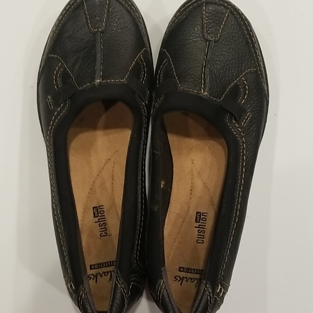 Clark's slip ons black, size 8.5